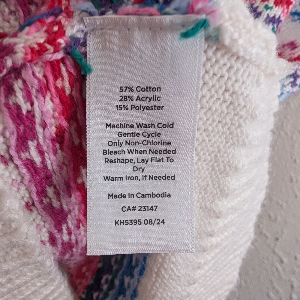 Talbot's Petite Multicolored Pattern Sweater - Picture 6 of 7